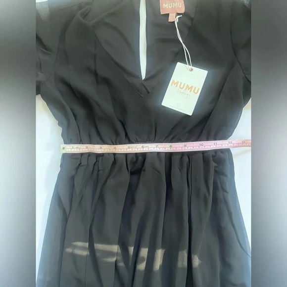 NWT Show Me Your Mumu Long Black Short Sleeve Dress Women Size XXS - Picture 2 of 9